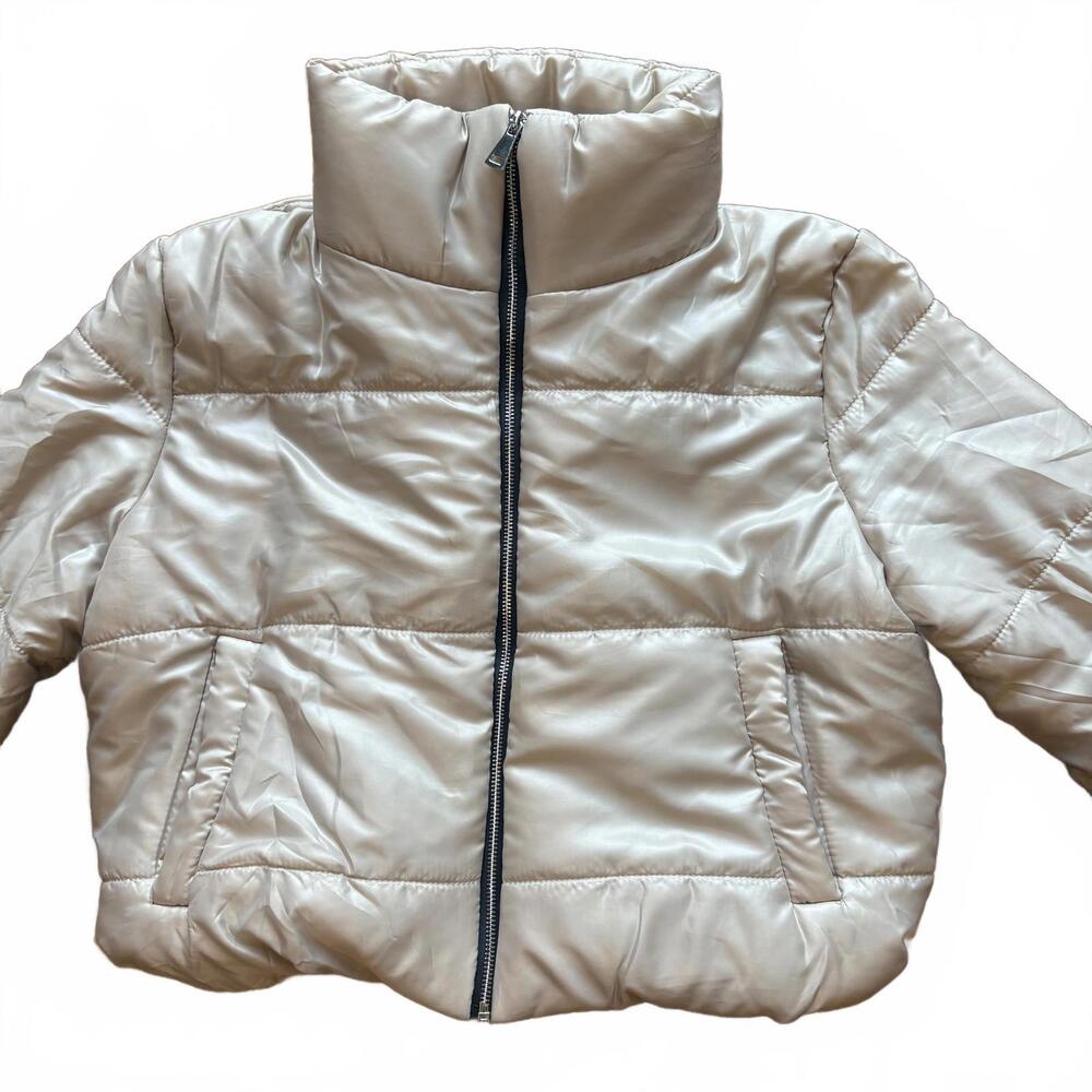 Beige Puffer Jacket - Picture 3 of 4